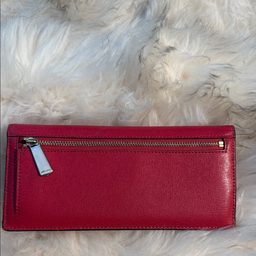 Coach red and gold Leather Wallet Sleek Minimalist Design - Picture 3 of 7